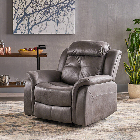 Cory Contemporary Fabric Upholstered Rocking Glider Recliner